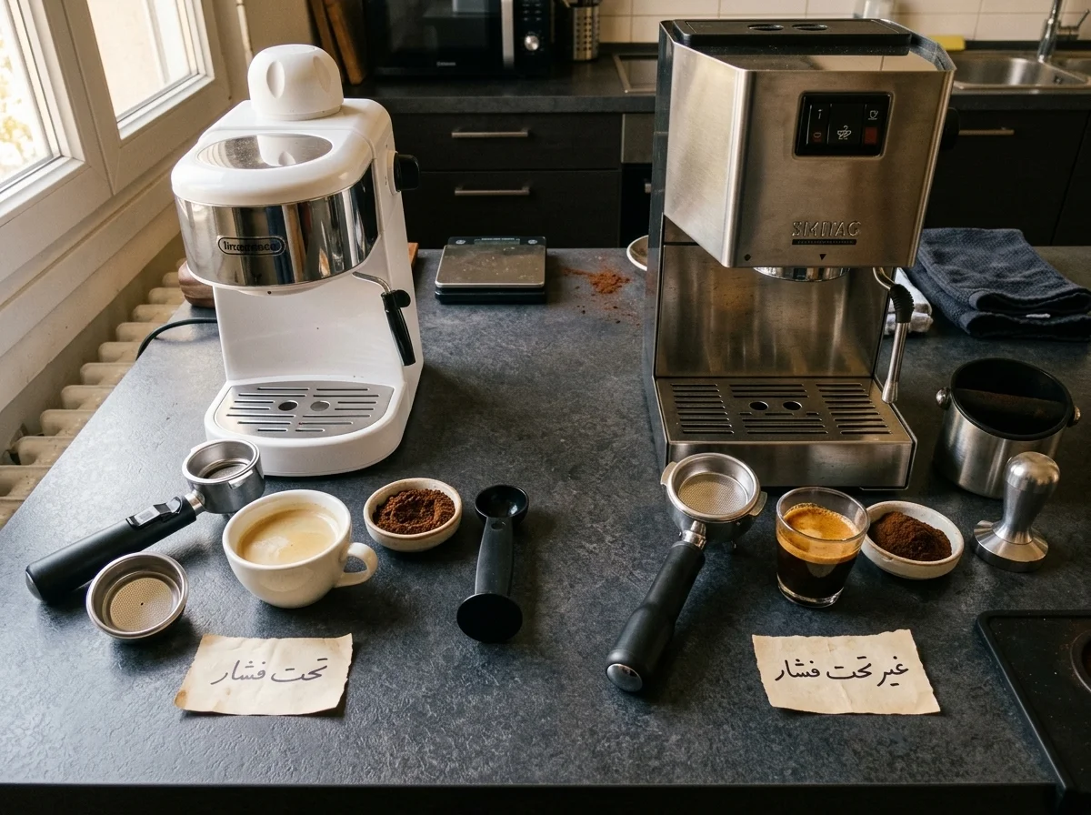 مقایسه درجه آسیاب برای اسپرسوساز خانگی Pressurized و Non-Pressurized