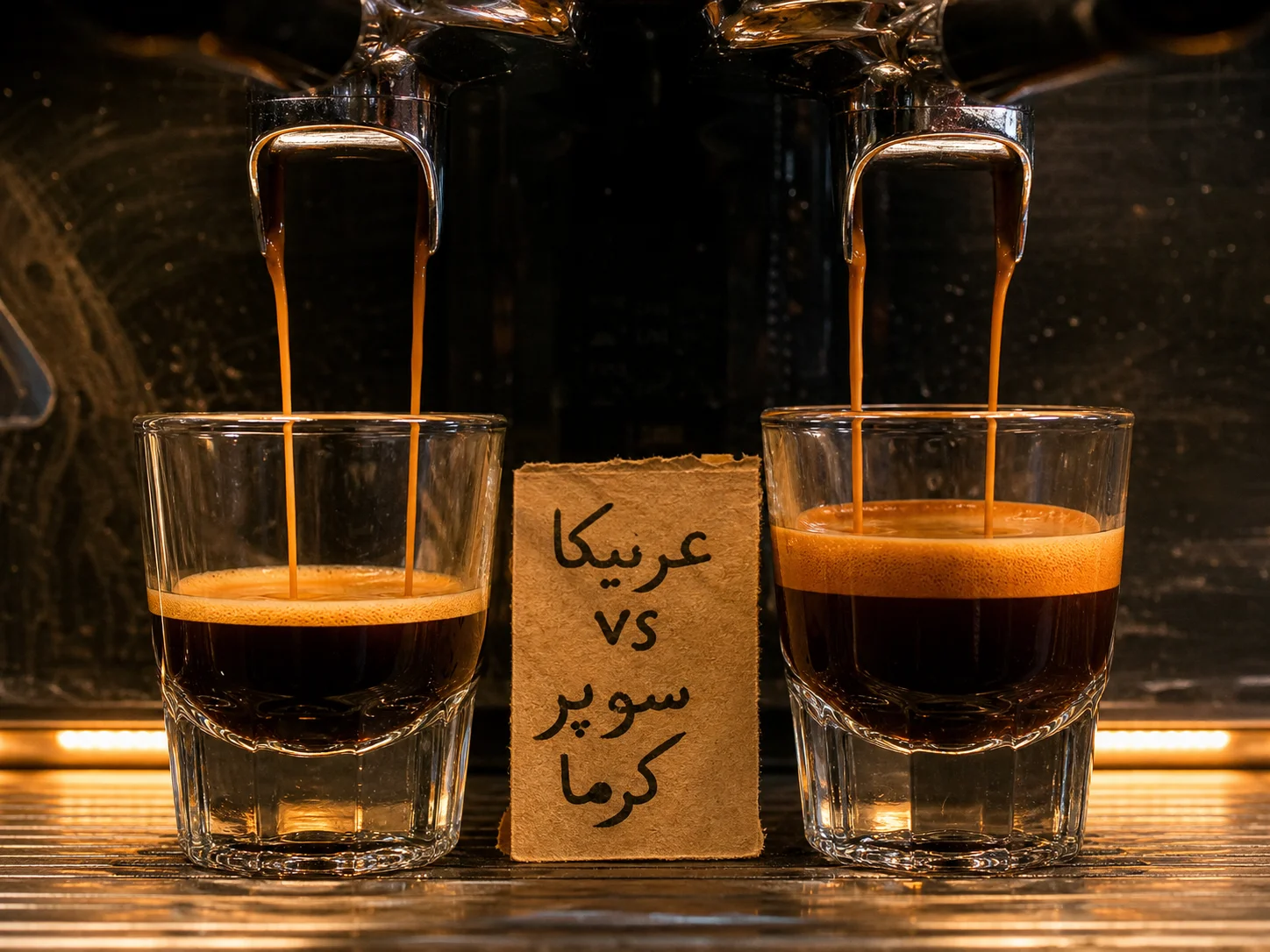 مقایسه اسپرسوی عربیکا با قهوه سوپر کرما روبوستا — تفاوت ضخامت کرمای قهوه